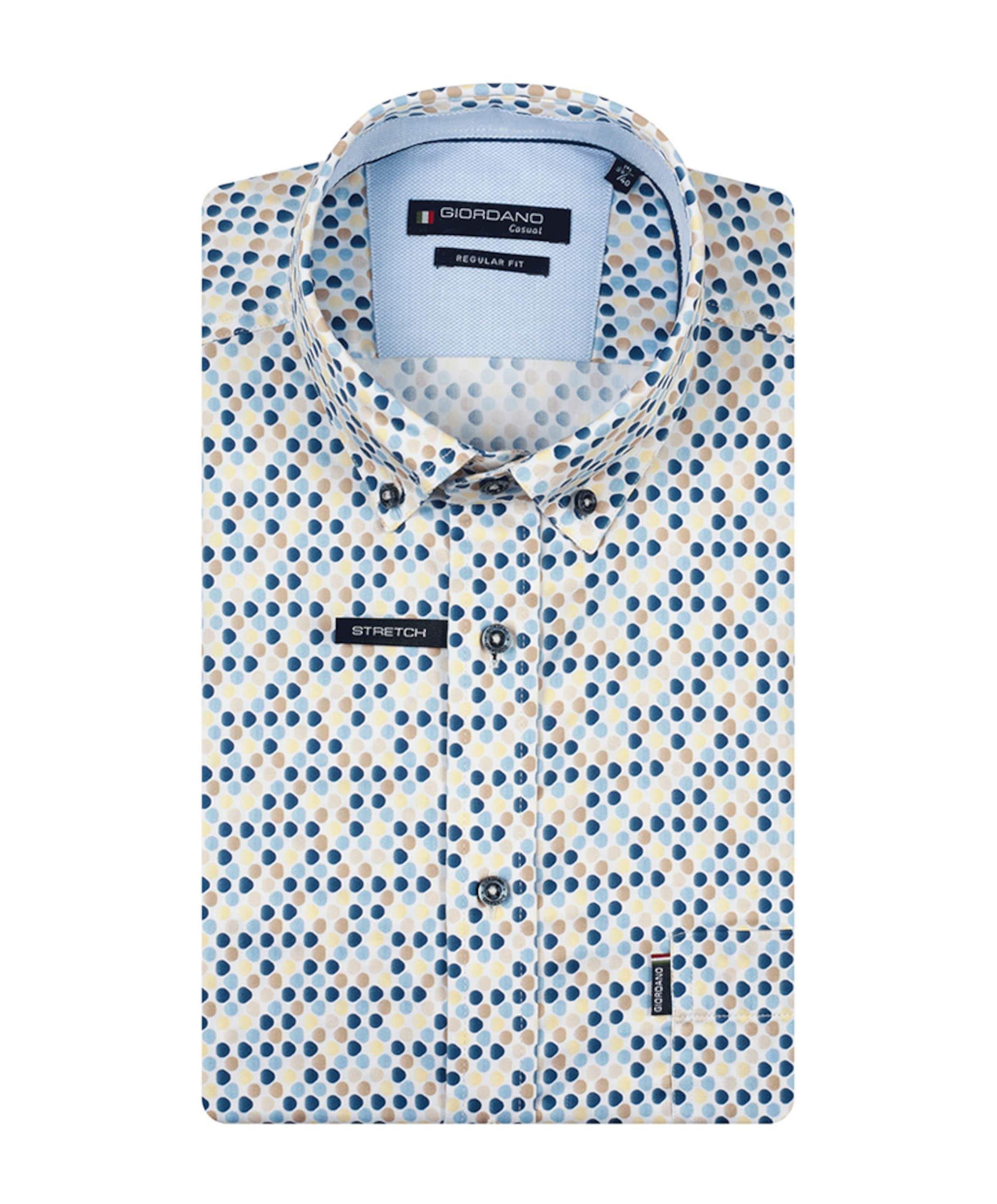 Heren overhemd korte mouw geel