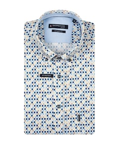 Heren overhemd korte mouw geel