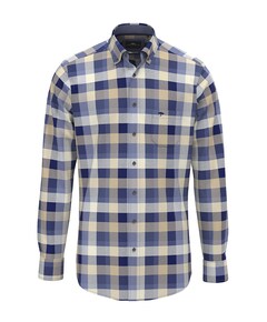 Heren overhemd lange mouw blauw