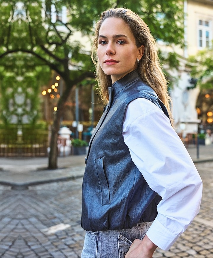 Dames gilet grijs