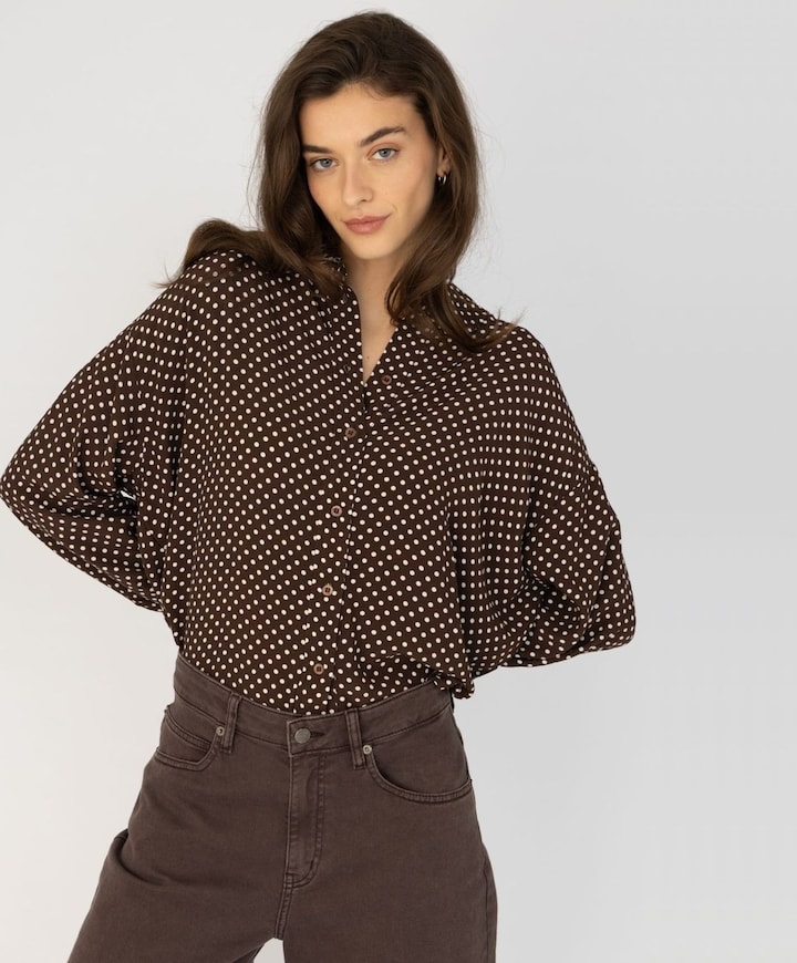 Dames blouse bruin