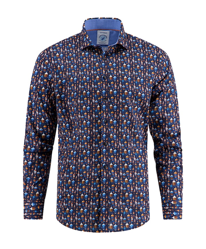 Overhemd lange mouw blauw