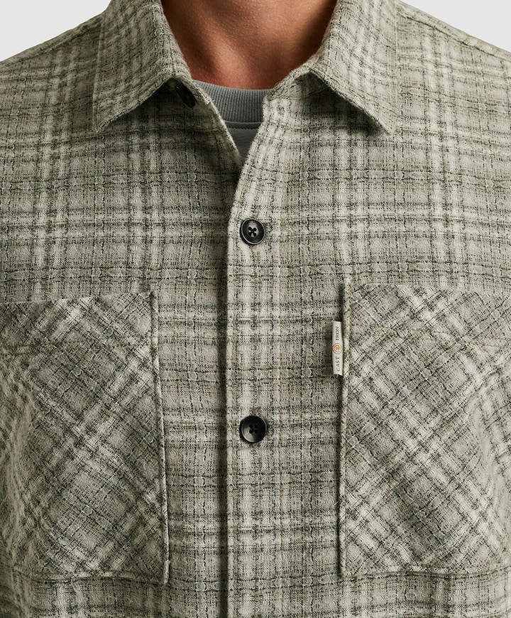 Heren overhemd lange mouw groen