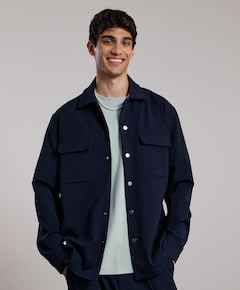 Heren overhemd lange mouw blauw