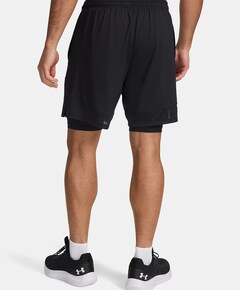 Ua Tech Vent 2in1 blk short zwart