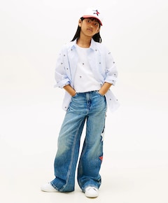 Meisjes blouse lange mouw blauw