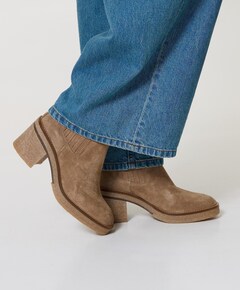 dames enkellaarzen beige