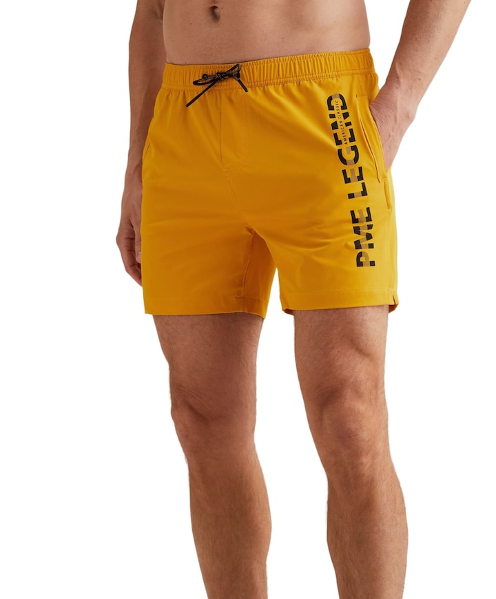 AIRFRAME SWIMSHORTS BIG LOGO PRINT heren zwembroek geel