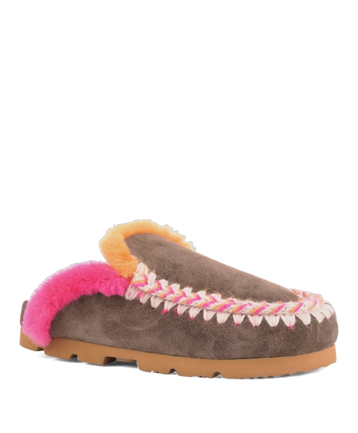 Winter bio overstitching dames clogs bruin
