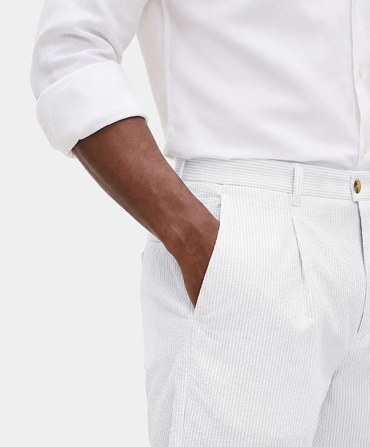 DC SEERSUCKER heren korte broek wit