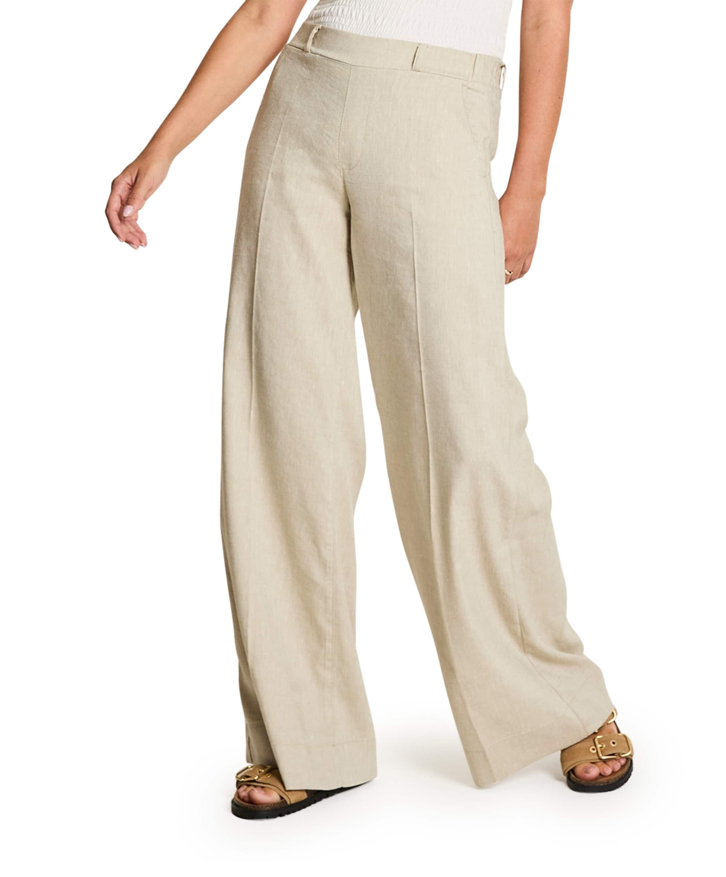 Lizzy - Flowy Linen - 637 - Light O dames broek groen