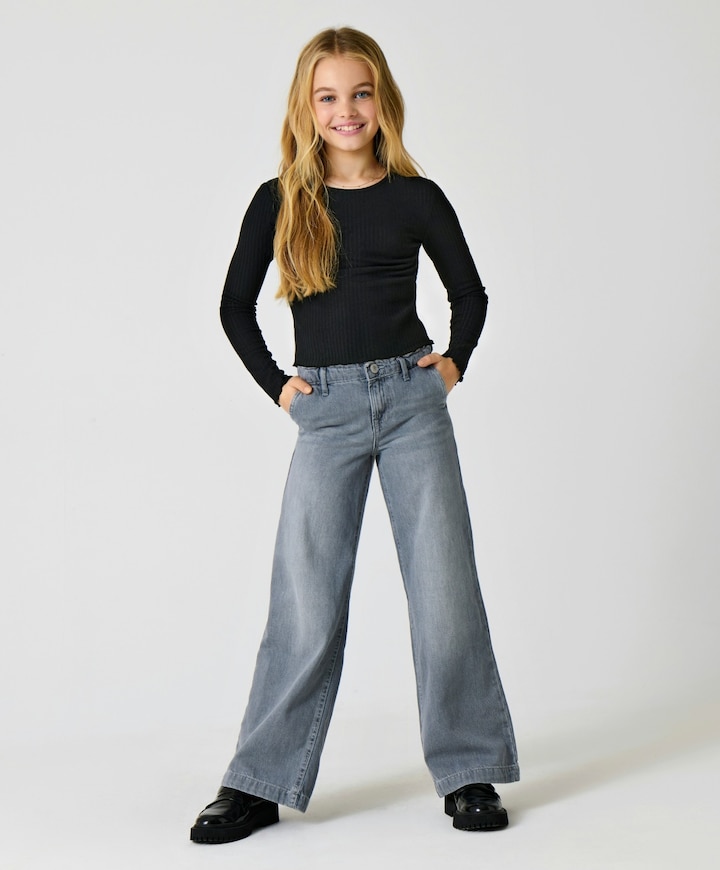 KOGCOMET WIDE LEG DNM MAT624 meisjes jeans grijs