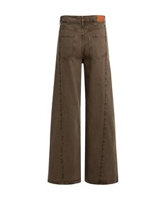 Jeans met hoge taille en wijde dames broek bruin