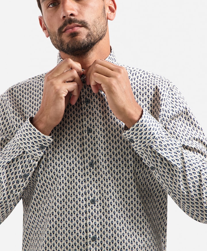 Heren overhemd lange mouw wit