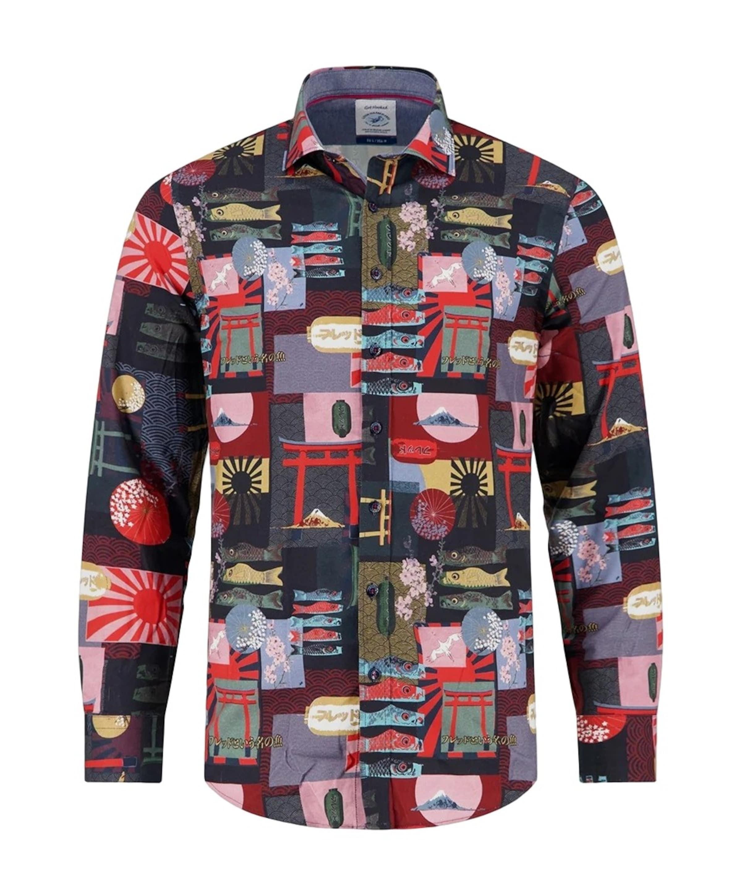 Heren overhemd lange mouw multicolor