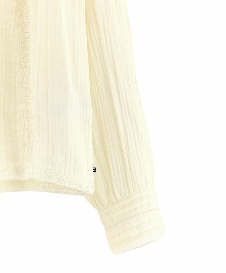 Meisjes blouse lange mouw ecru