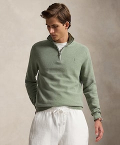 Heren trui met rits groen