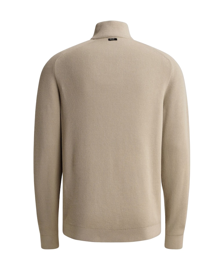 Heren trui met rits beige