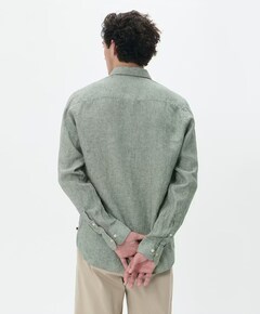 Heren overhemd lange mouw groen