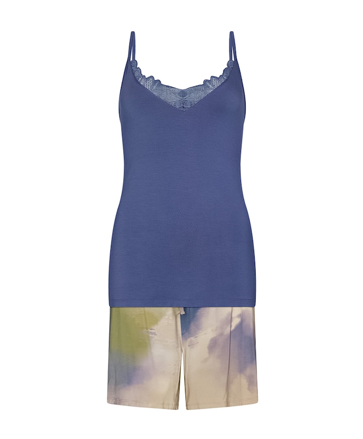 Dames shortama blauw