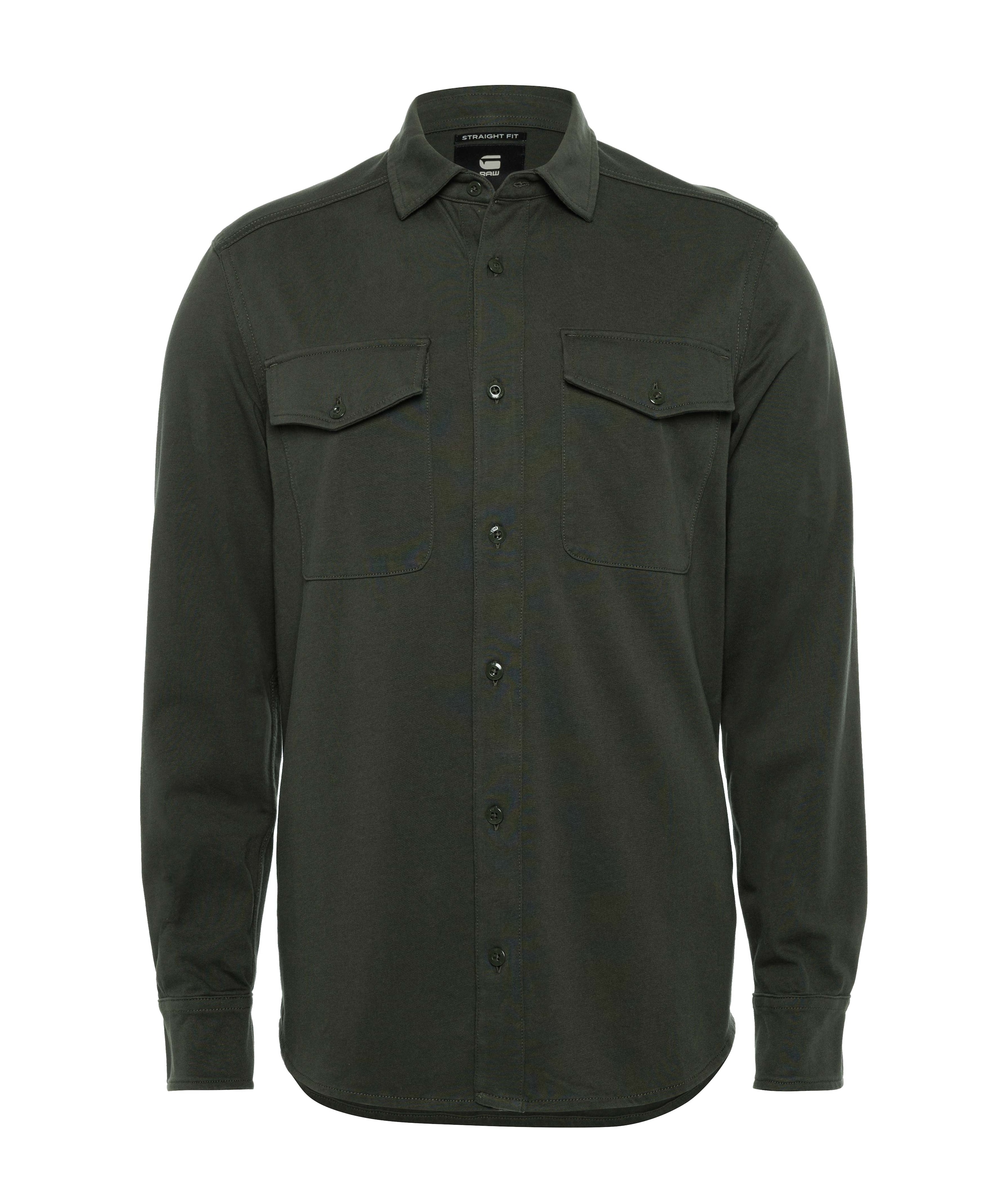 Heren overhemd lange mouw groen