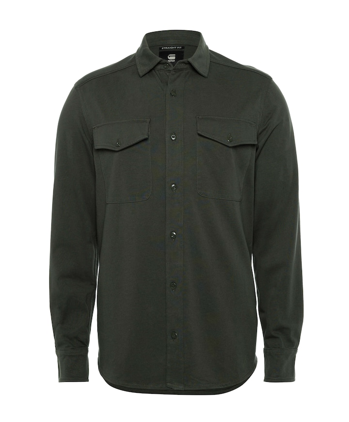 Heren overhemd lange mouw groen