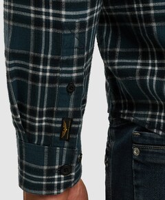 Heren overhemd lange mouw blauw