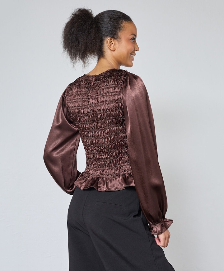 Dames blouse bruin
