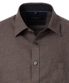 Heren overhemd lange mouw bruin