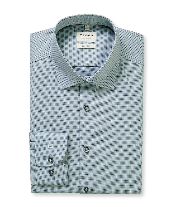 Heren overhemd extra lange mouw blauw