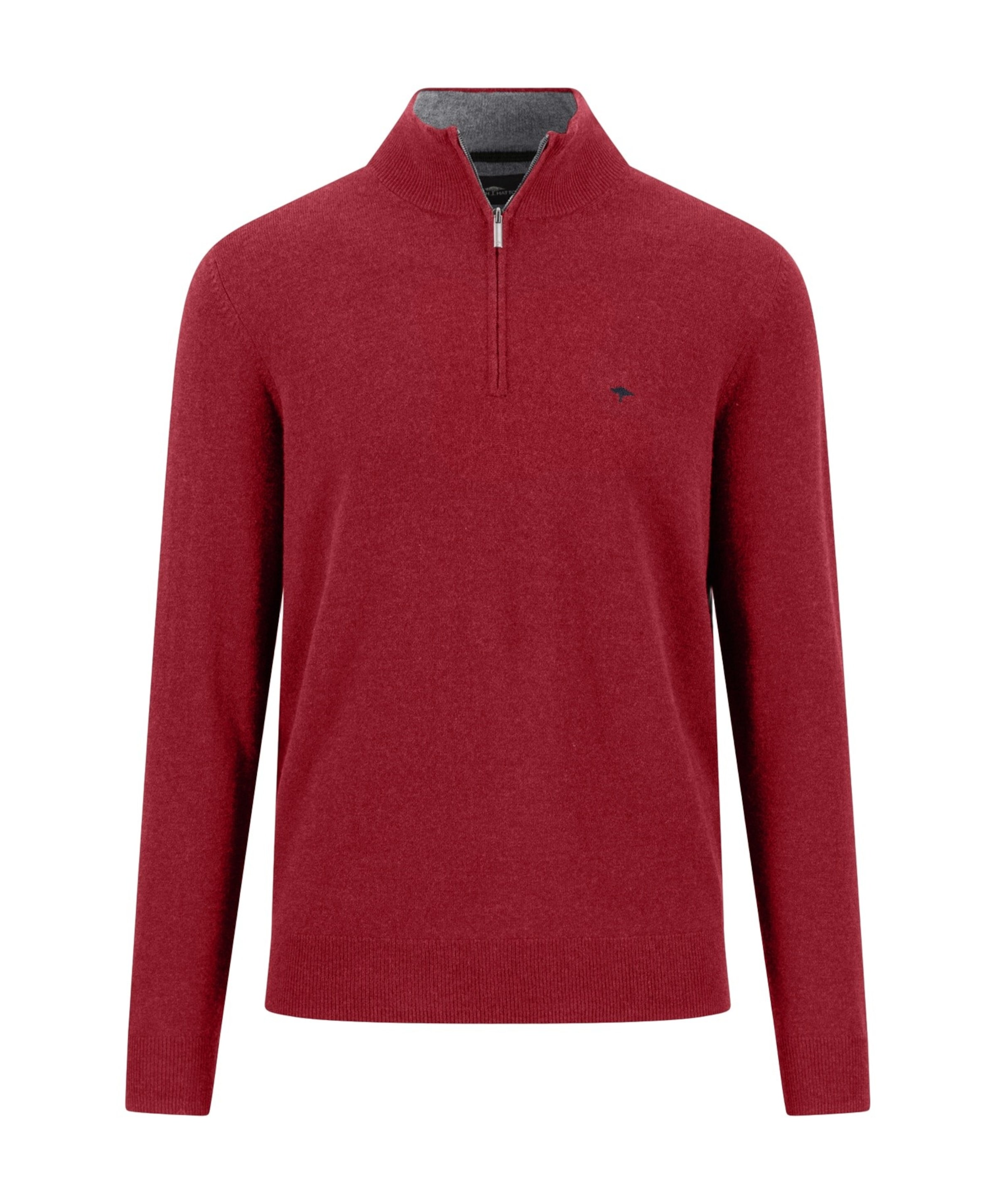 Heren trui met rits rood