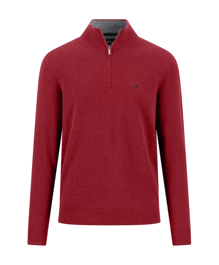 Heren trui met rits rood