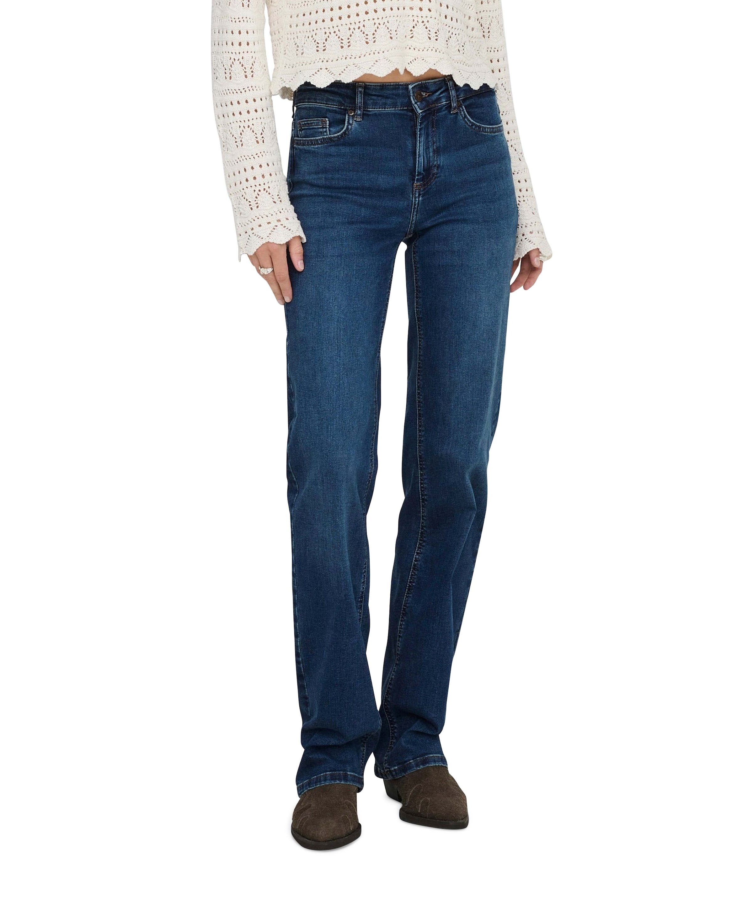 ONLBLUSH MID STRAIGHT jeans blauw