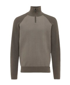 Heren trui met rits bruin