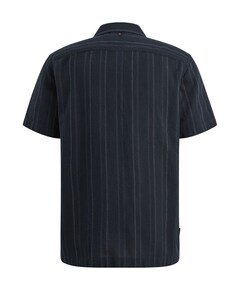 Heren overhemd korte mouw blauw