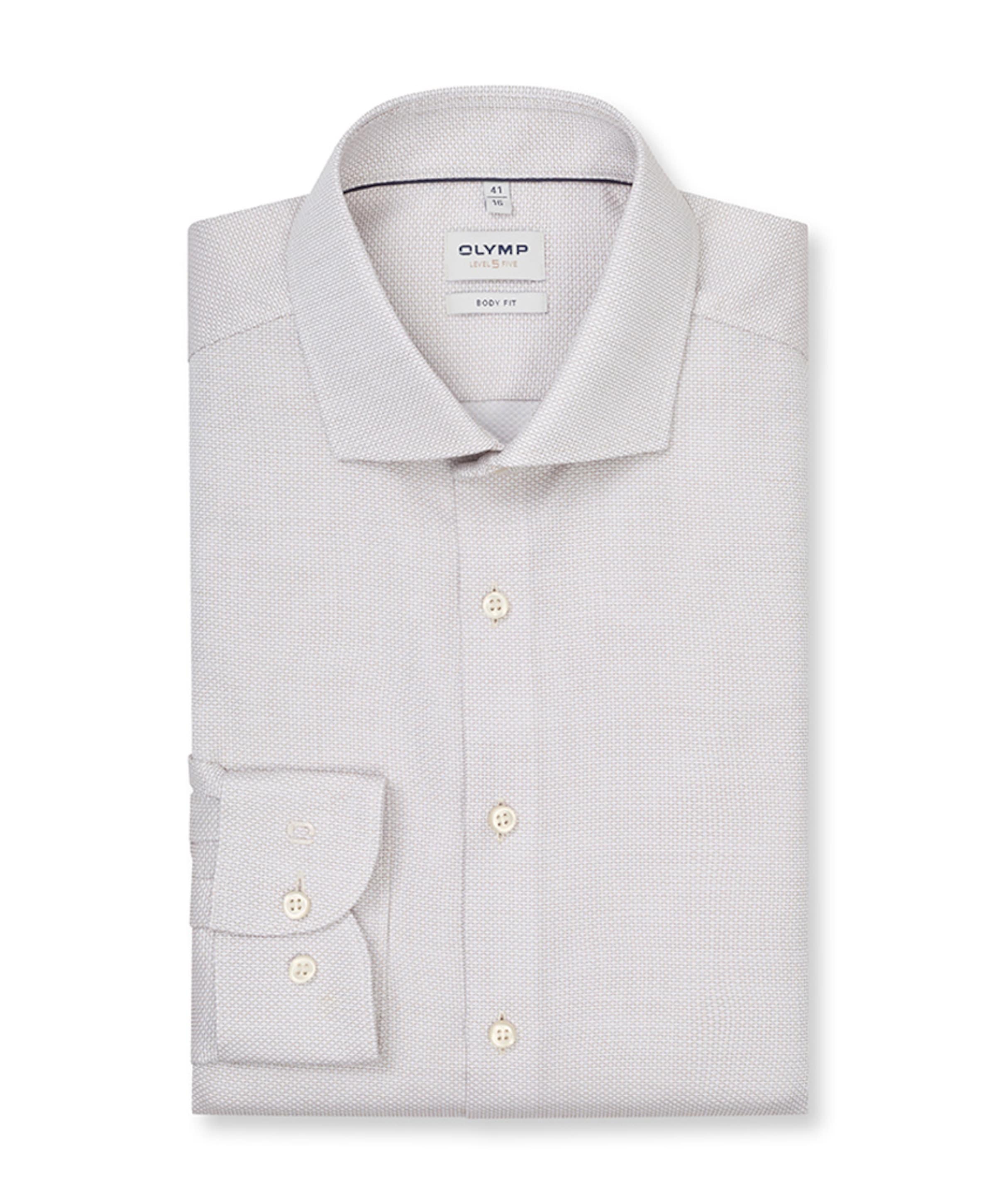 Heren overhemd lange mouw beige