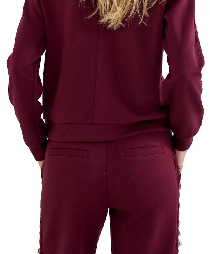 Technical Sweat Trousers Lace dames broek bordeaux