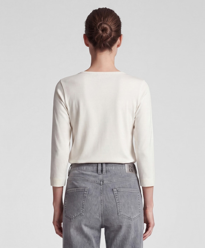 Dames longsleeve ecru