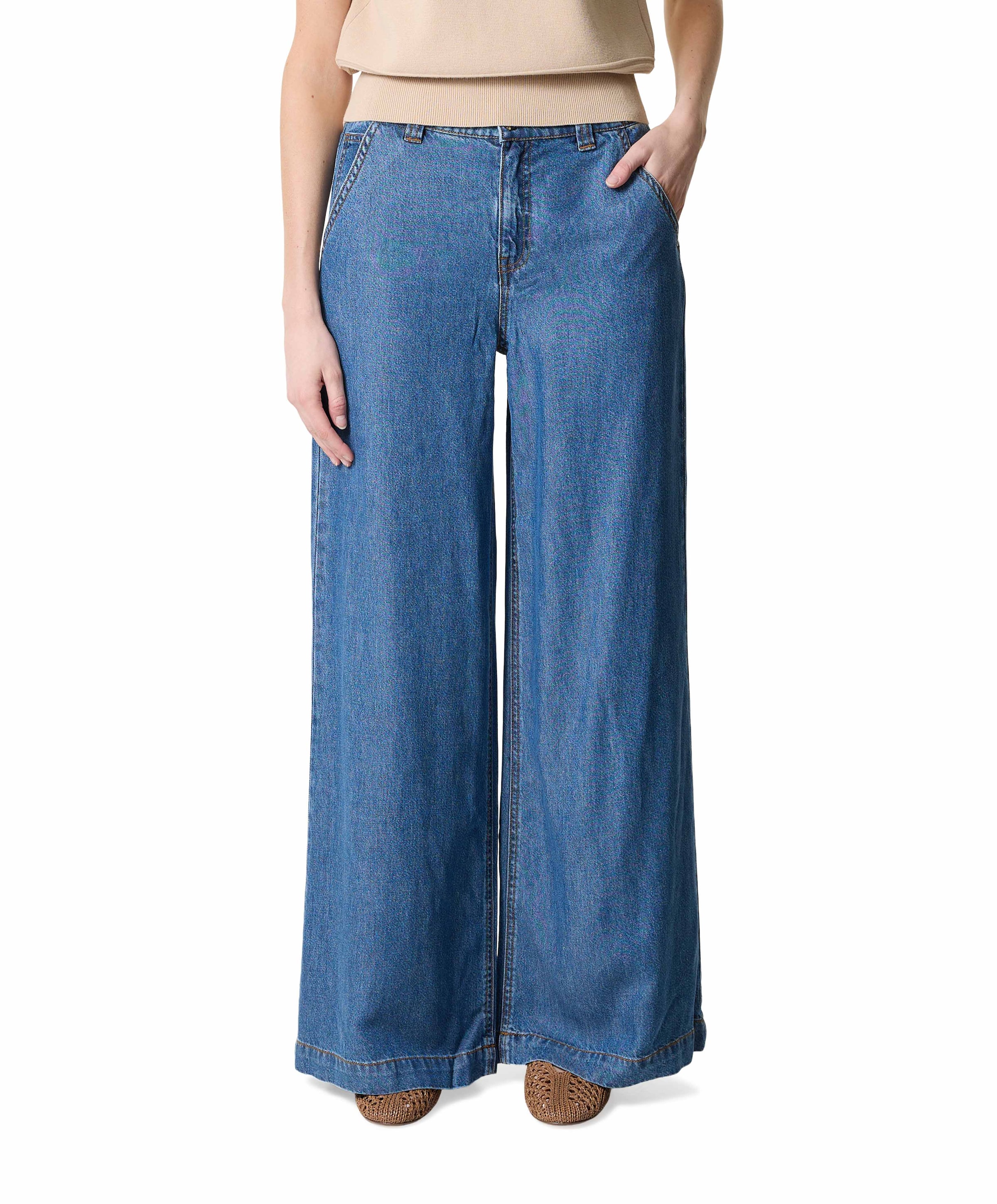 FQMILO-PANTS dames jeans blauw