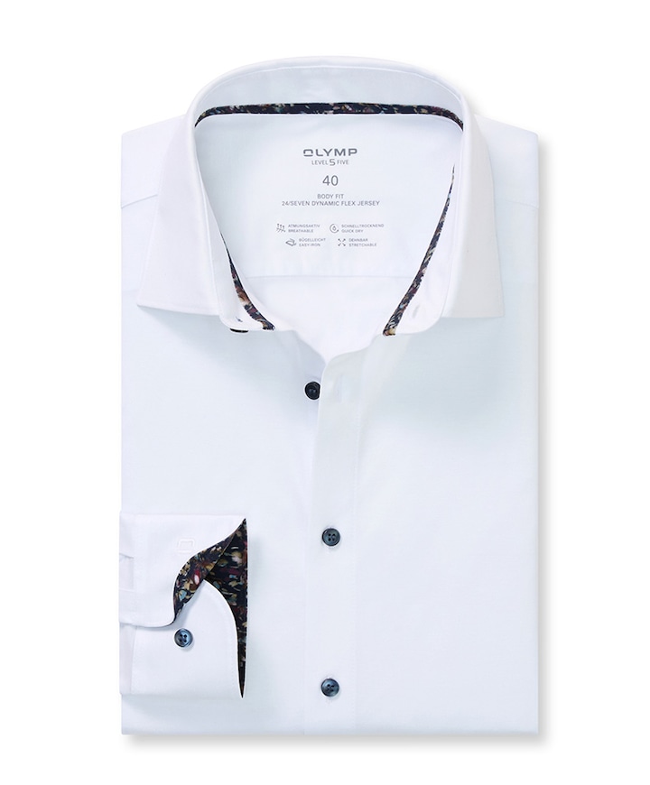 Heren overhemd lange mouw wit