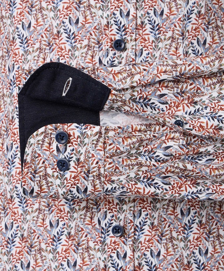 Heren overhemd lange mouw oranje