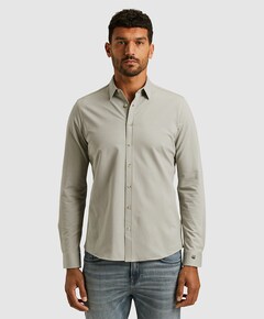 Heren overhemd lange mouw grijs