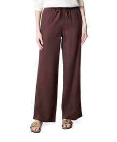 ONLGOA MW LINEN BL PULL-UP PANT CC dames broek bruin