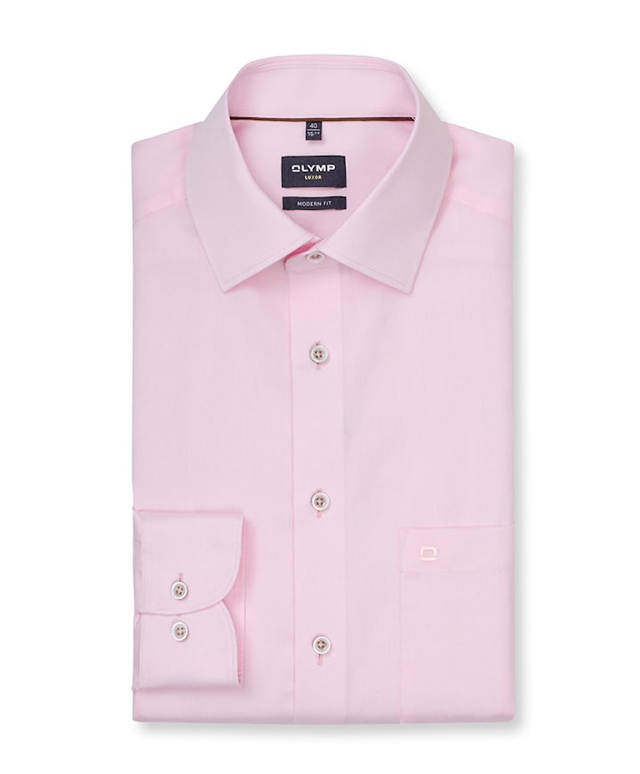 Heren overhemd lange mouw roze