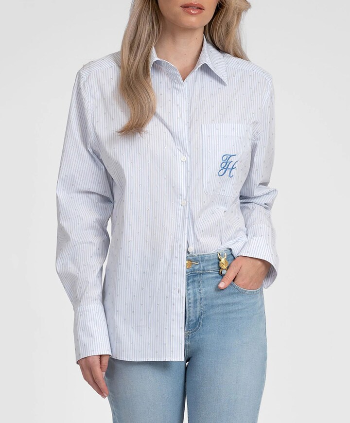Dames blouse blauw