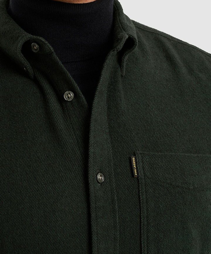 Heren overhemd lange mouw groen