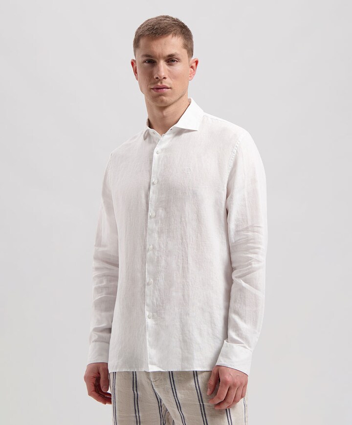 Heren overhemd lange mouw wit