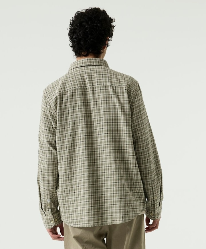 Heren overhemd lange mouw beige