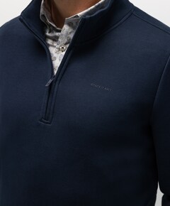 Heren trui met rits blauw
