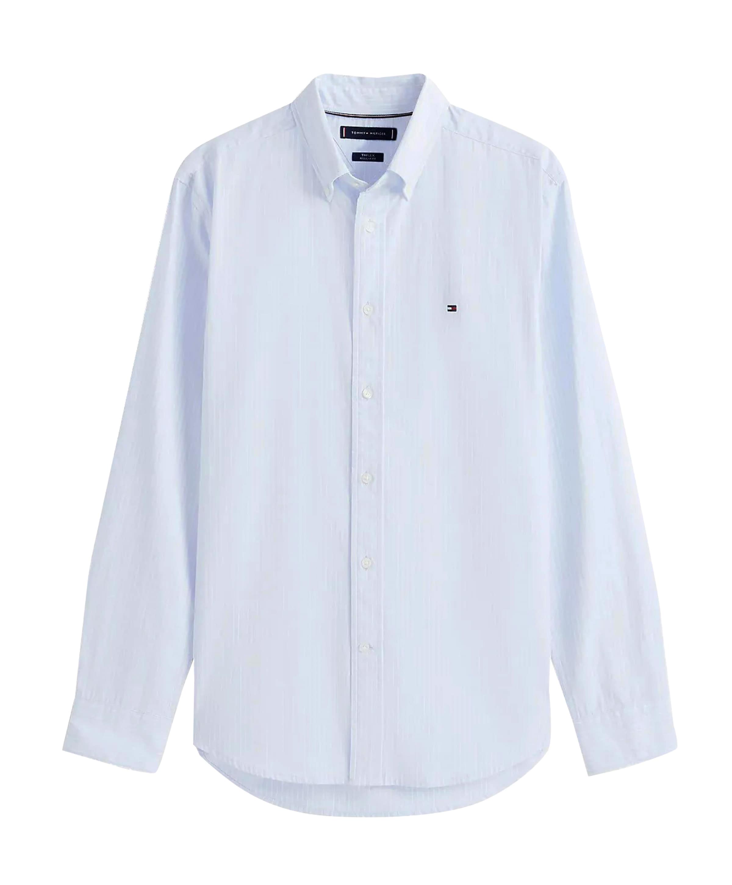 Heren overhemd lange mouw blauw